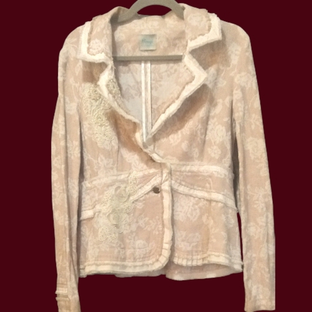 ✨ FRINGE San Fran | RARE Authentic Vintage Floral Jacquard & Applique Blazer 14